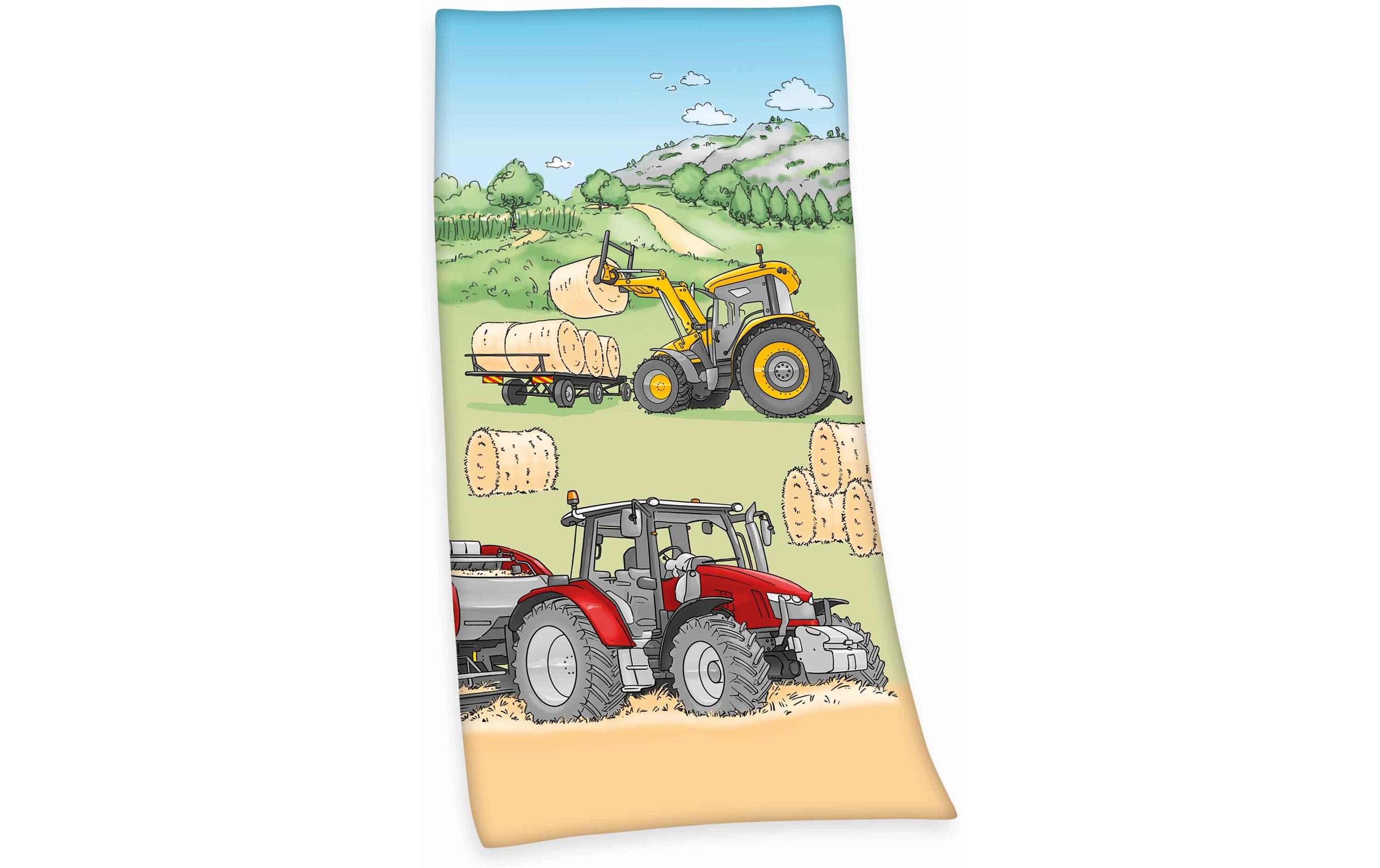 Herding Badetuch Traktor, 75 x 150 cm, Mehrfarbig