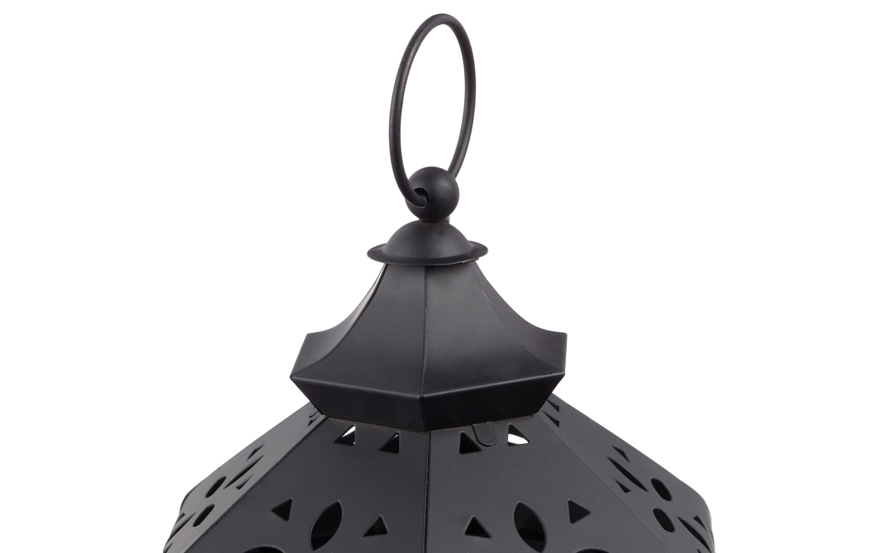 relaxdays Laterne Oriental 3 Stück, 24.5 cm/33 cm/43 cm, Schwarz