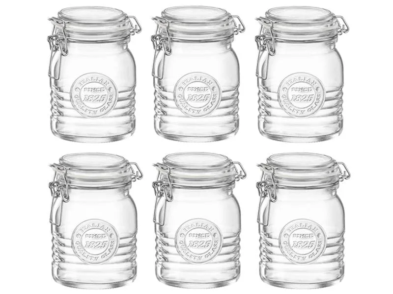 Bormioli Rocco Einmachglas Officina 1825 750 ml, 6 Stück 