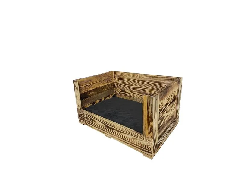 Holz Zollhaus Katzenbett Vintage geflammt, 59 x 40 x 33 cm Holz Zollhaus Katzenbett Vintage geflammt, 59 x 40 x 33 cm