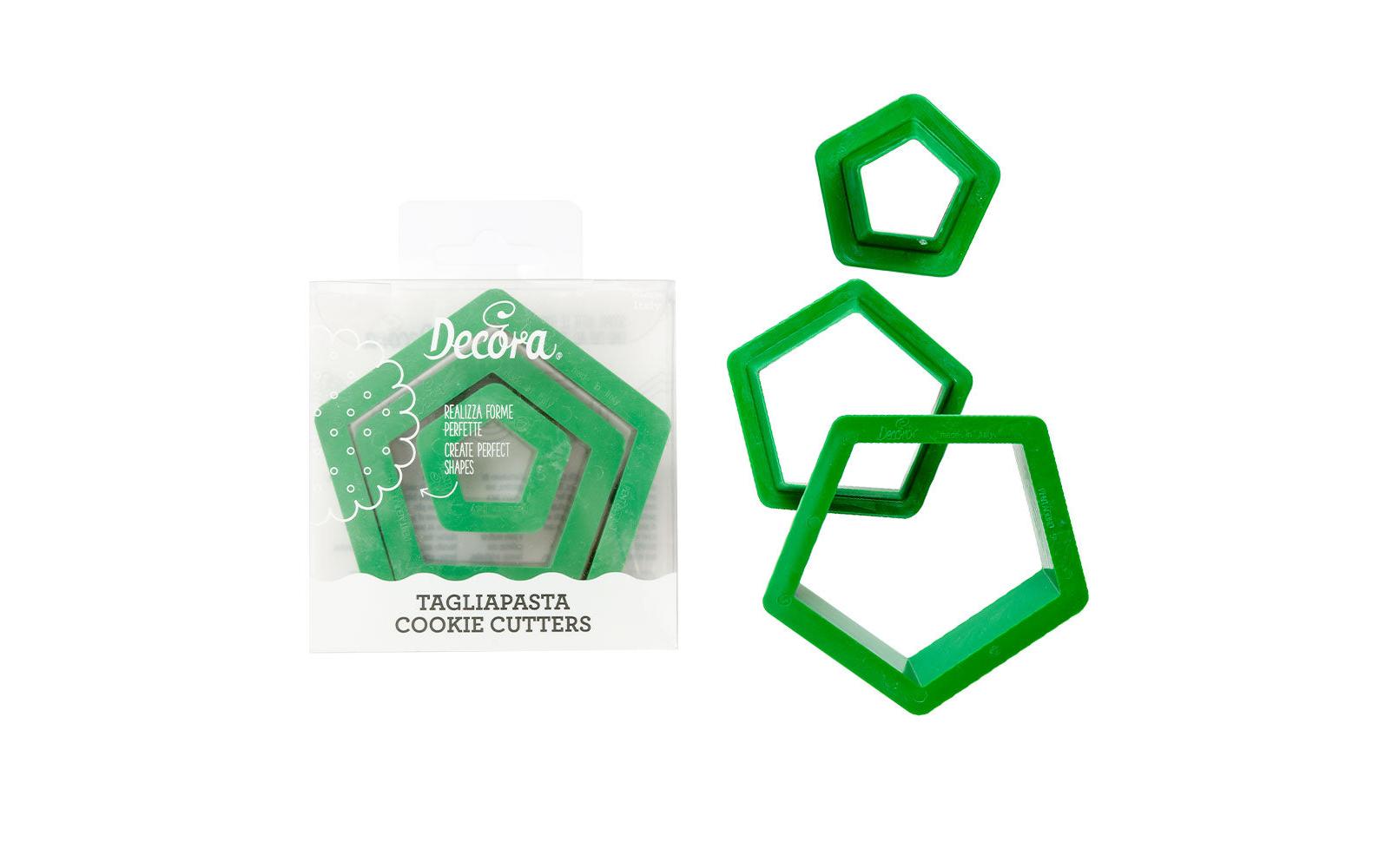 Decora Guetzli-Ausstecher-Set Pentagon, 3 Stück