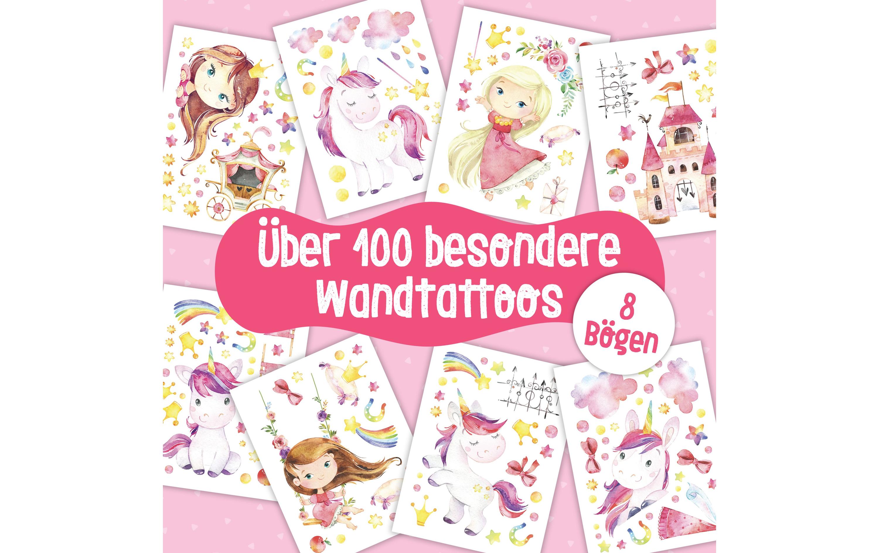 Papierdrachen Wandtattoo-Set Einhorn