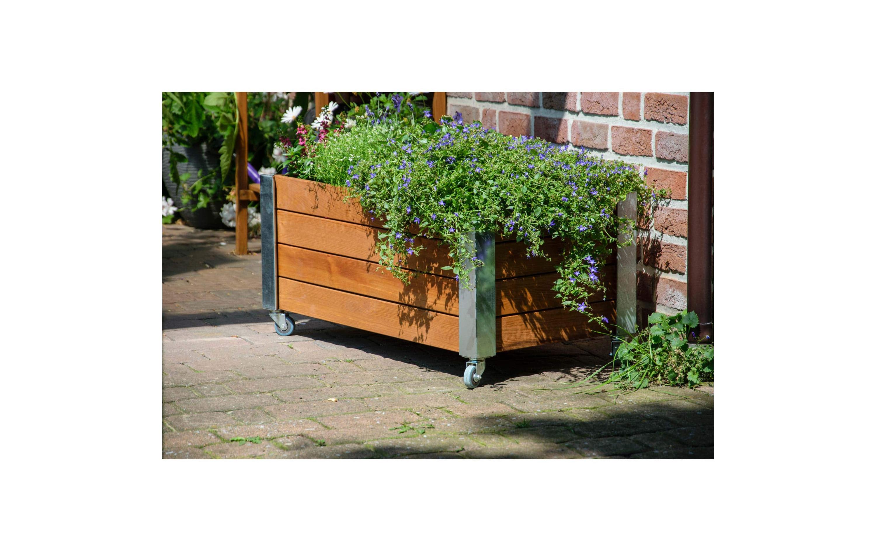 dobar Hochbeet «Rollfi» aus Holz mit Rollen