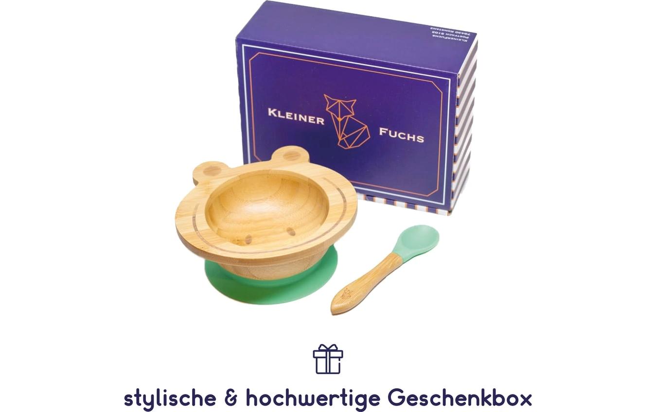 Kleinfuchs Babyteller Bambus Frosch Grün