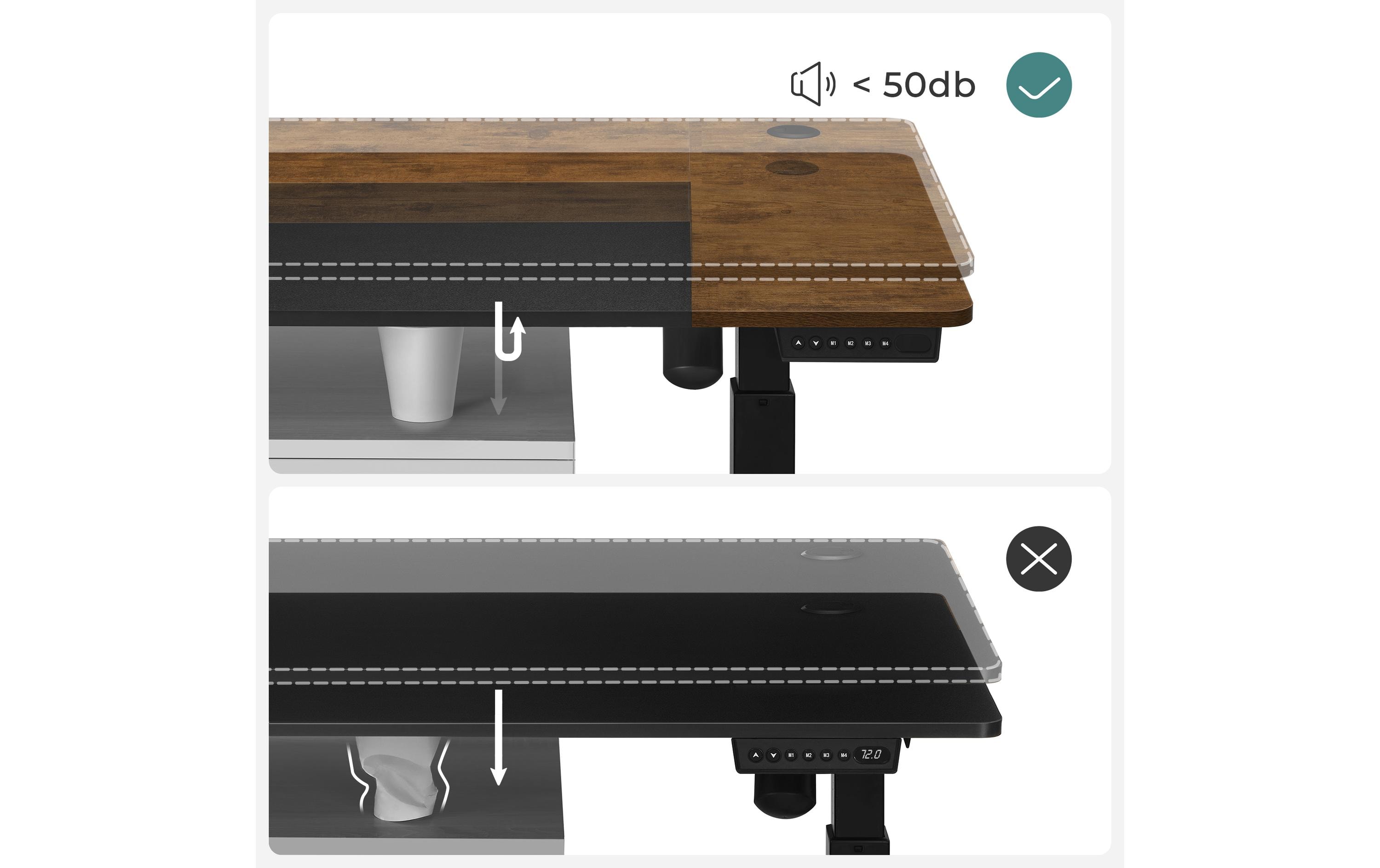 Songmics Stehtisch 120 x 60 cm, Vintagebraun-Schwarz