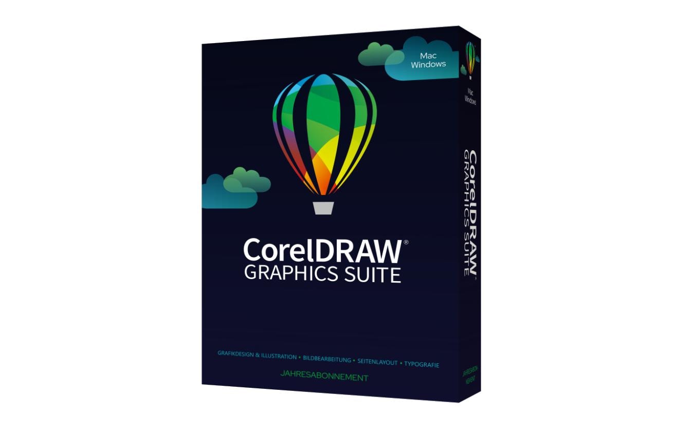 Corel CorelDraw Graphics Suite Agnostic Box, ABO, 1yr, Win/Mac, DE