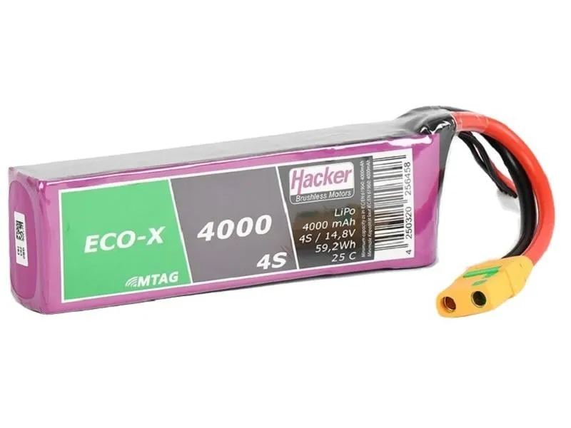 Hacker RC-Akku LiPo 4000 mAh 14.8 V 25C TopFuel ECO-X MTAG