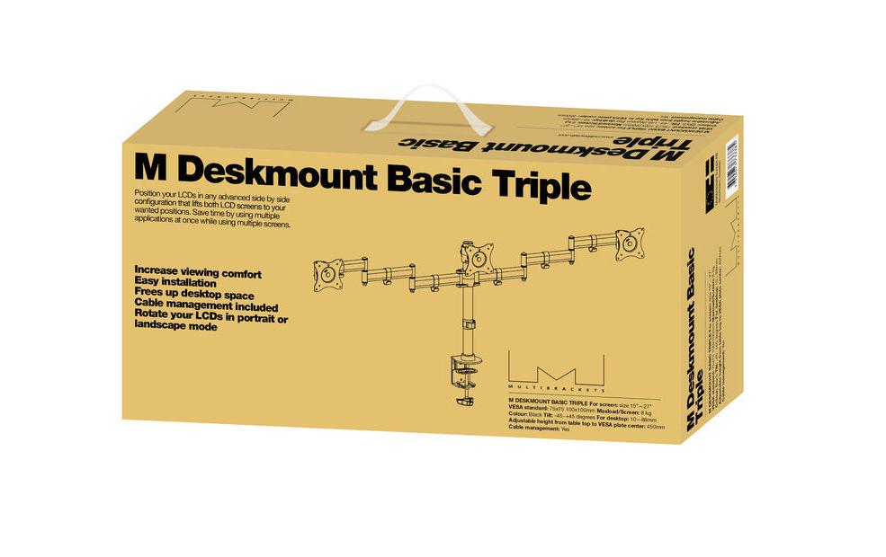 Multibrackets Tischhalterung Basic Triple bis 24 kg – Schwarz