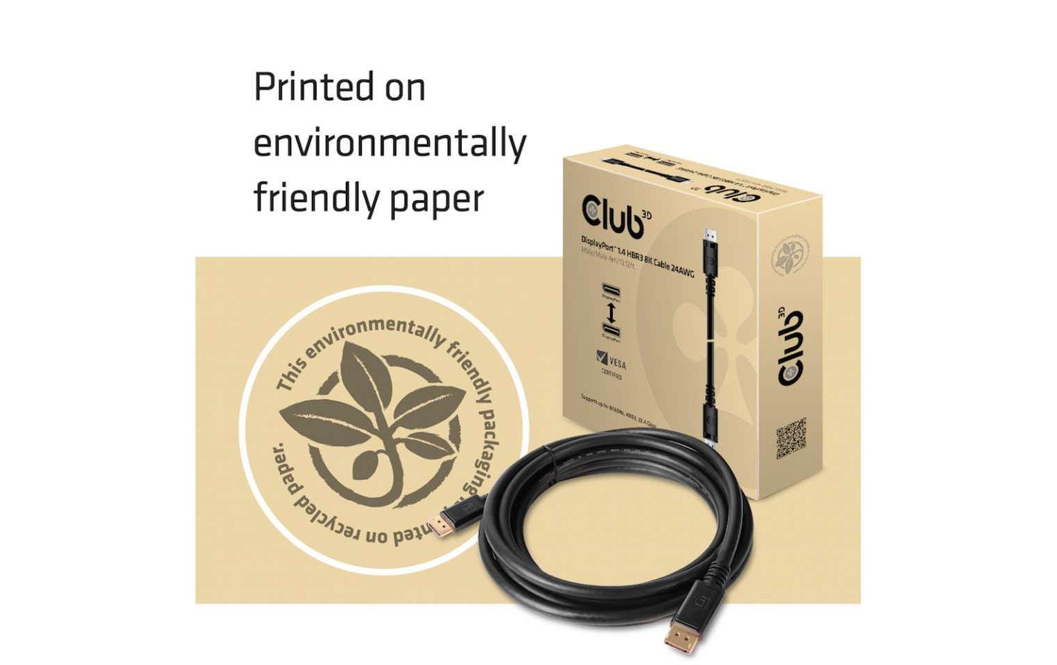 Club 3D Kabel DisplayPort 1.4 - DisplayPort 1.4 HBR3 8K, 4 m