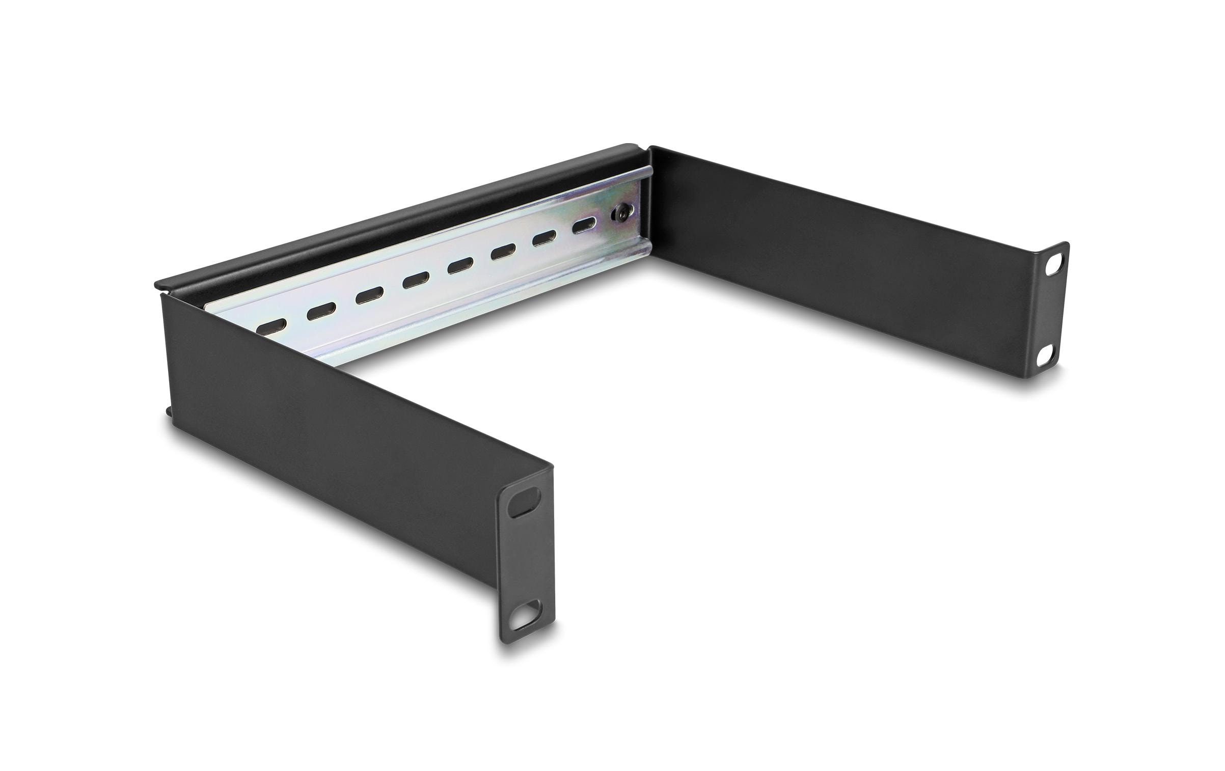 Delock Hutschienenpanel 1HE 10, Schwarz