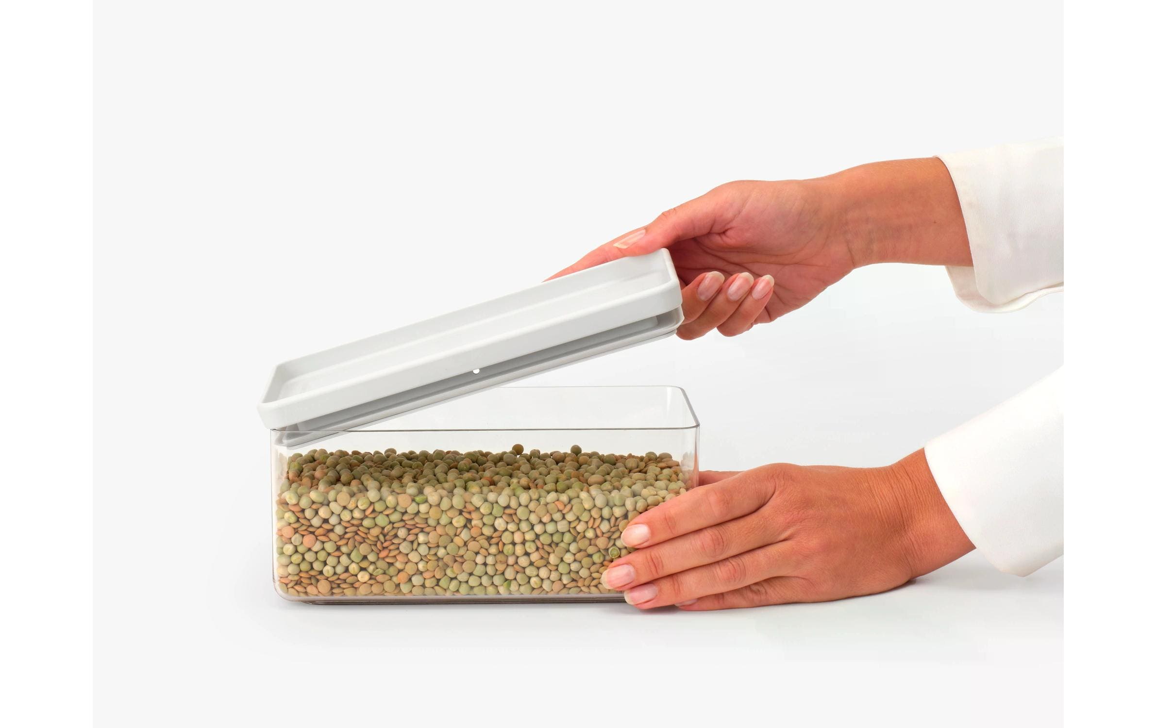 Brabantia Vorratsdose Tasty+ 1.5 l, Hellgrau/Transparent