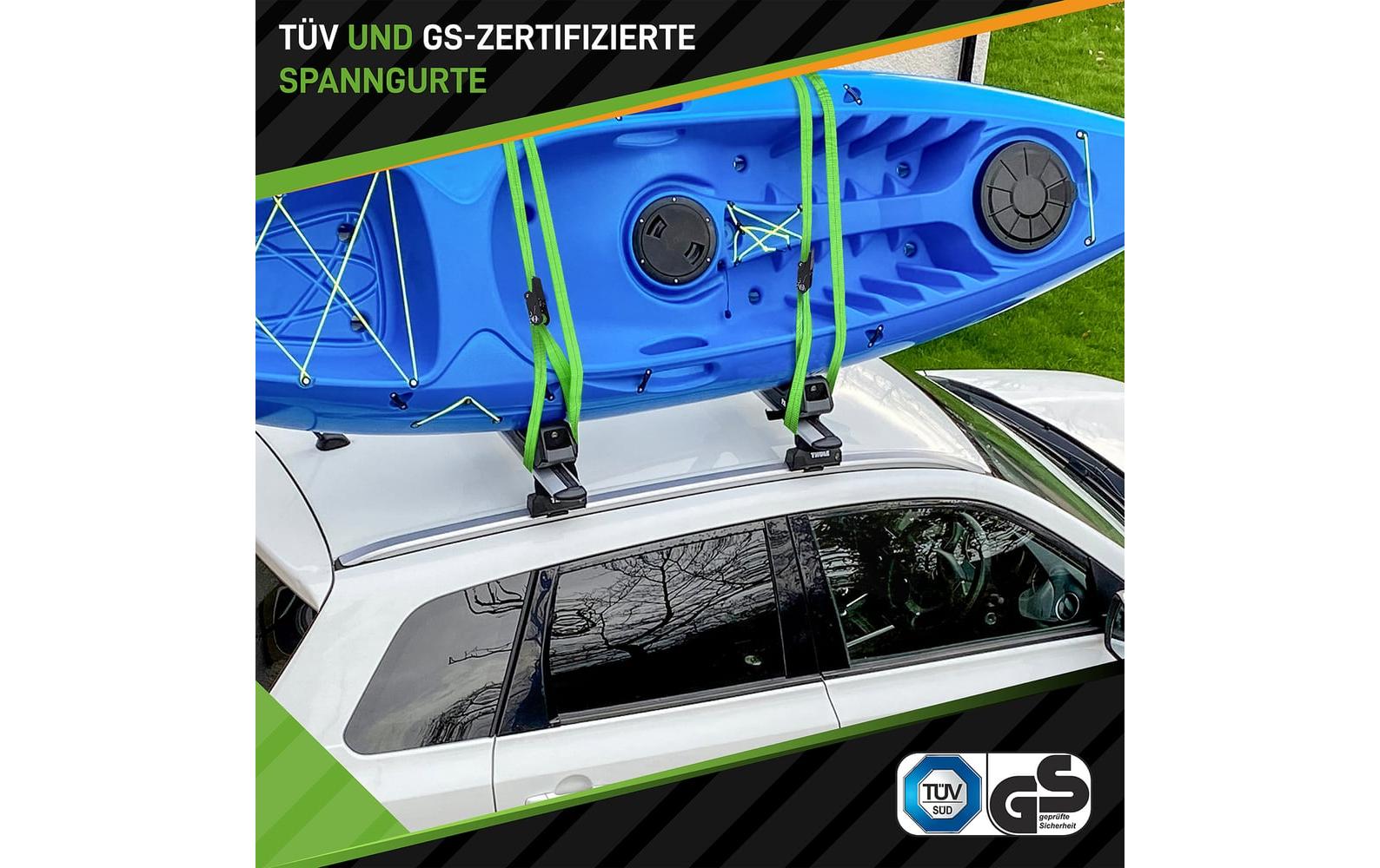 Hardtwerk Spanngurte mit Ratschen 4 Stück, 6 Meter, Grün