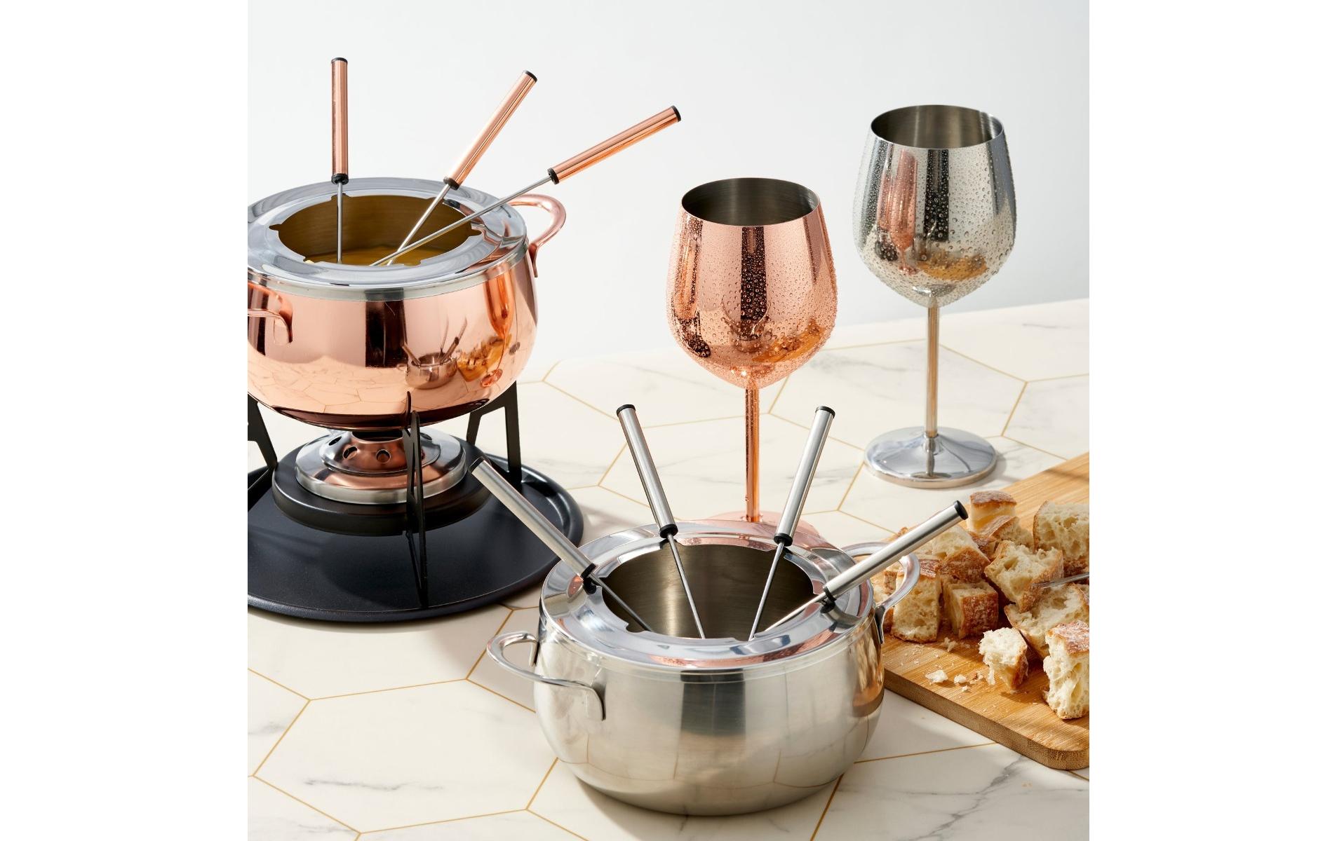 Oak & Steel Schokoladenfondue-Set 11 Teile, Rosegold