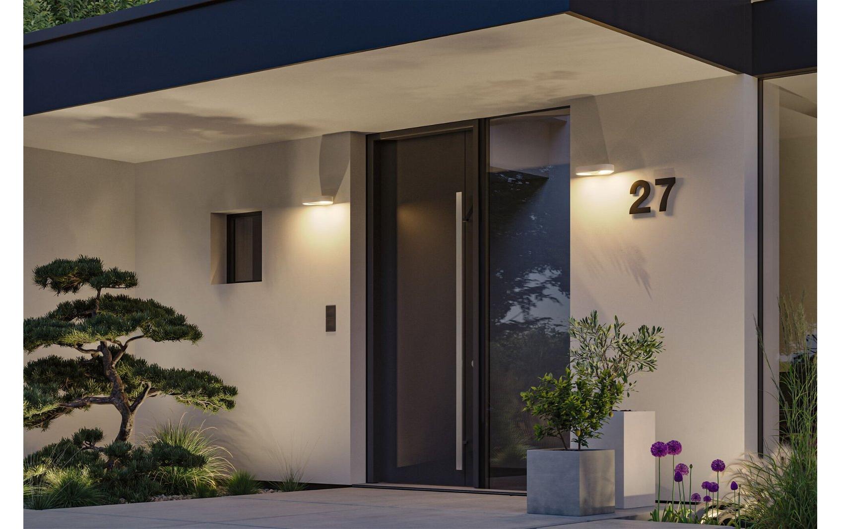 Paulmann LED Aussenwandleuchte Silma Bewegungsmelder Weiss