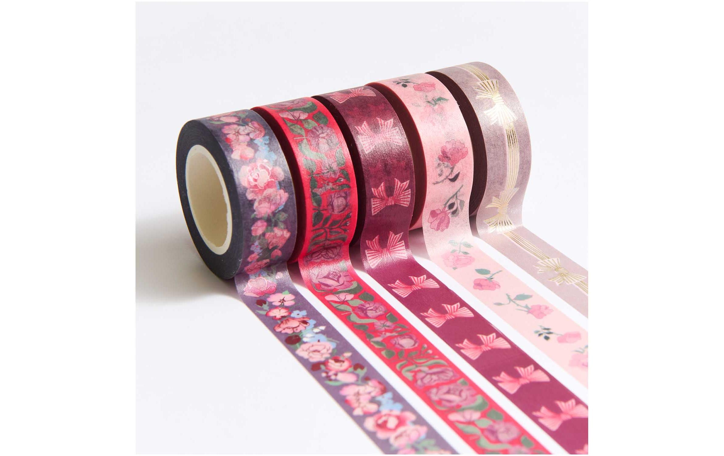 Rico Design Washi Tape Set La Vie En Ros 5 Stück, Pink, 10 m