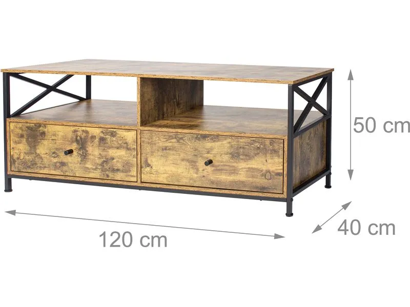 relaxdays TV-Möbel 120 x 40 cm, Braun/Schwarz 55 Zoll relaxdays TV-Möbel 120 x 40 cm, Braun/Schwarz 55 Zoll