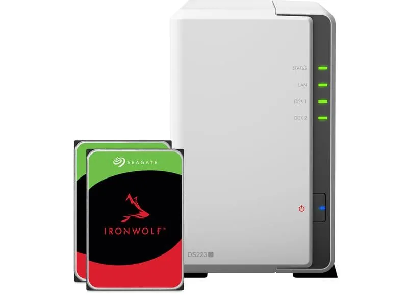 Synology NAS DS223j 2-bay Seagate Ironwolf 12 TB Synology NAS DS223j 2-bay Seagate Ironwolf 12 TB