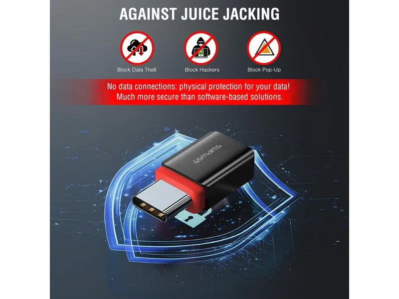 4smarts USB-Adapter USB-A Stecker - USB-C Stecker, Datenblocker 4smarts USB-Adapter USB-A Stecker - USB-C Stecker, Datenblocker
