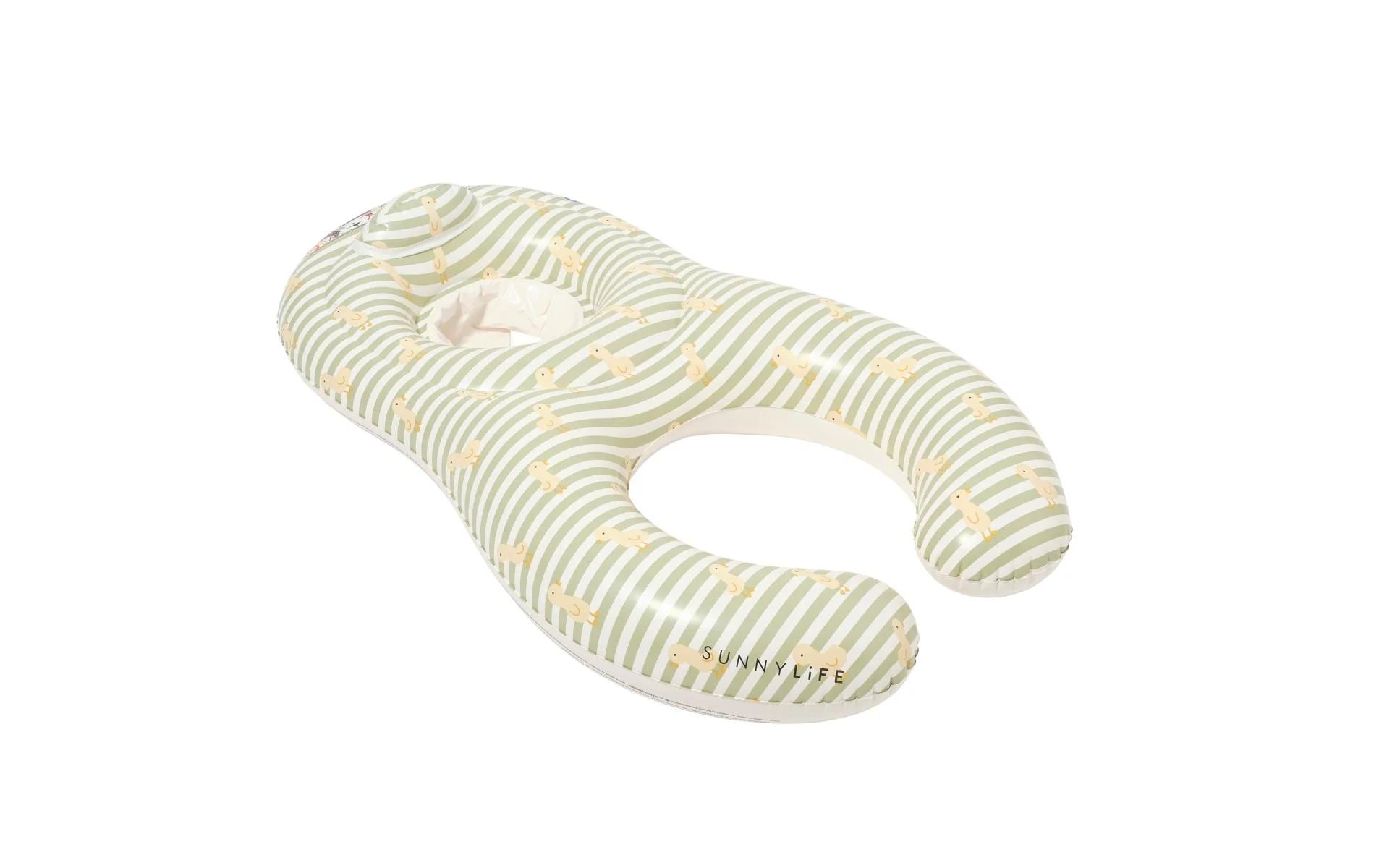 Sunnylife Float Together Baby Seat EU Duck Sage Stripe Duo, Kunststoff