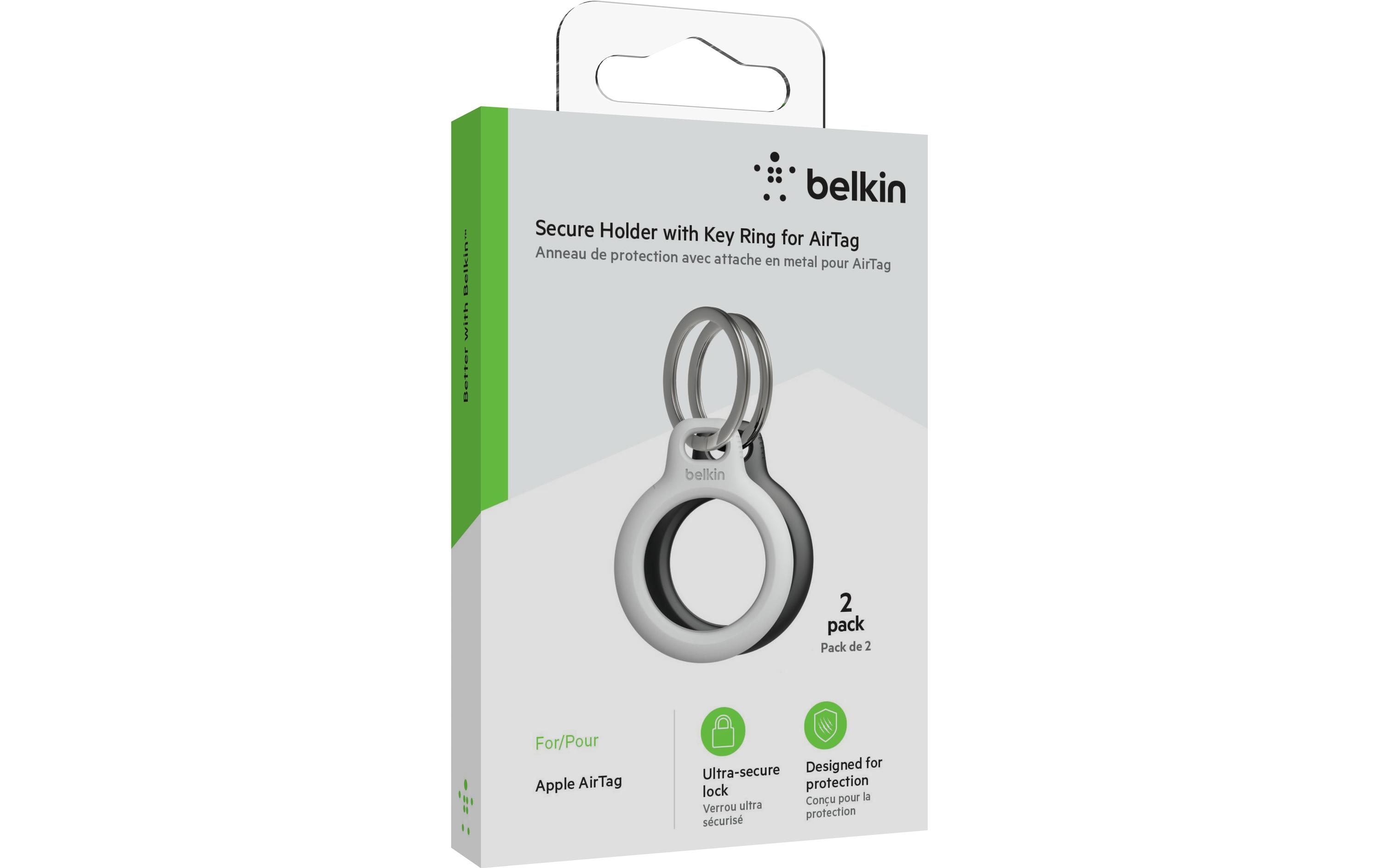 Belkin Secure Holder für Apple AirTag 2er Pack Schwarz/Weiss Belkin Secure Holder für Apple AirTag 2er Pack Schwarz/Weiss