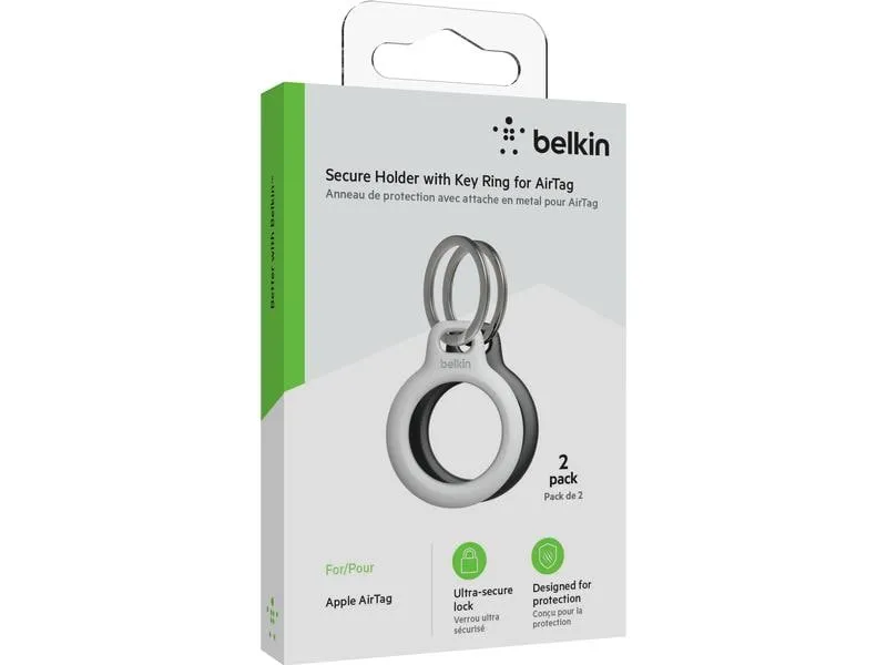 Belkin Secure Holder für Apple AirTag 2er Pack Schwarz/Weiss Belkin Secure Holder für Apple AirTag 2er Pack Schwarz/Weiss