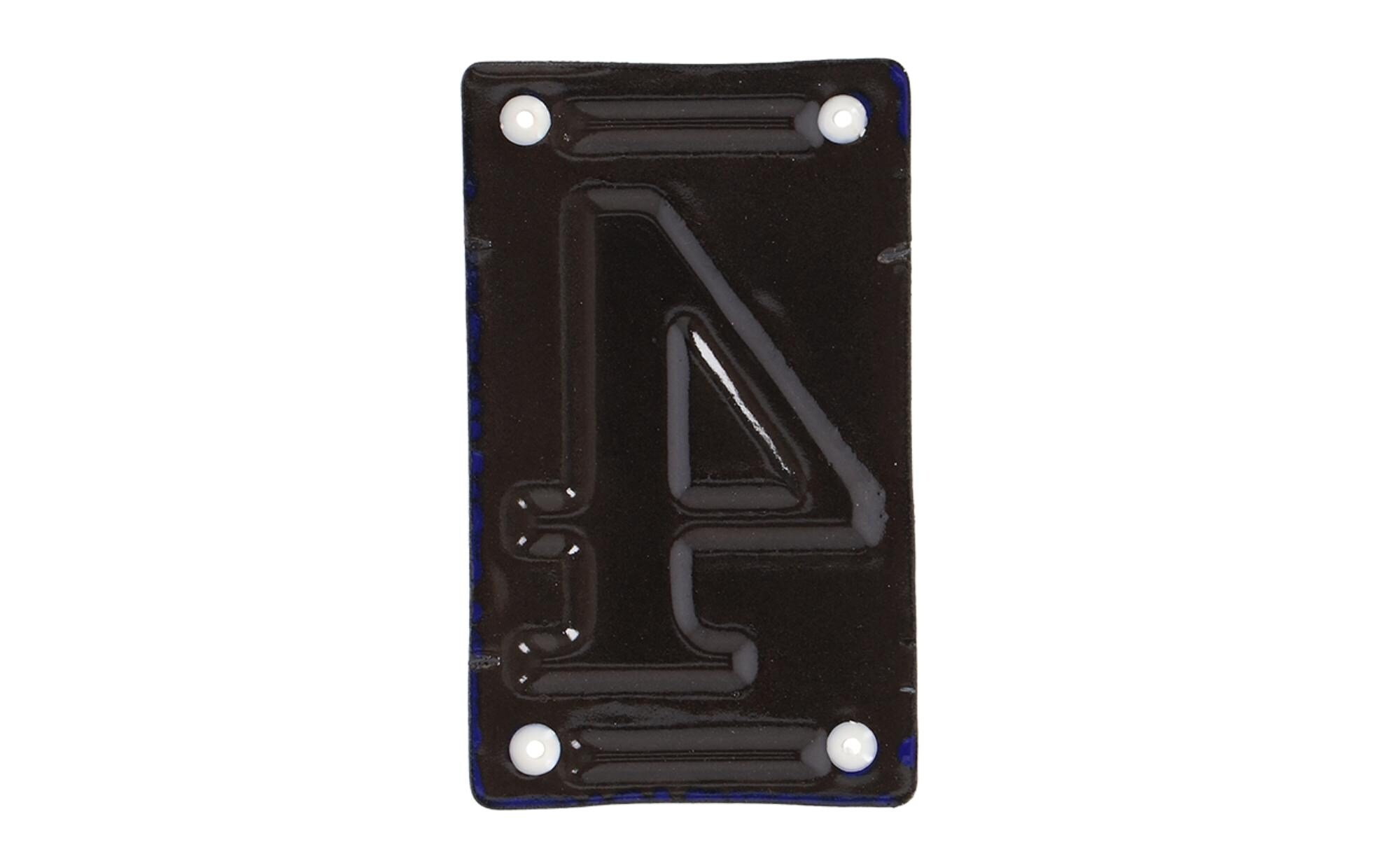 Esschert Design Hausnummer 4 7 cm, Blau/Weiss