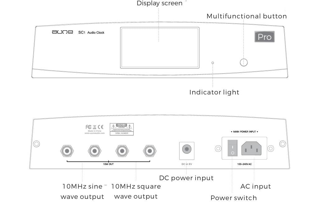 Aune SC1 EVO Hochpräzise 10 MHz Masterclock Silber