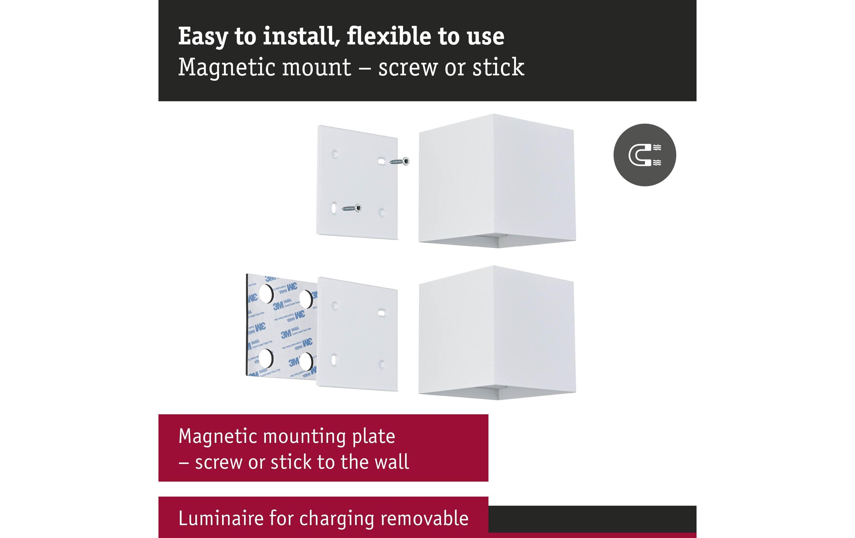 Paulmann Akkuwandleuchte Nyara IP44, Weiss