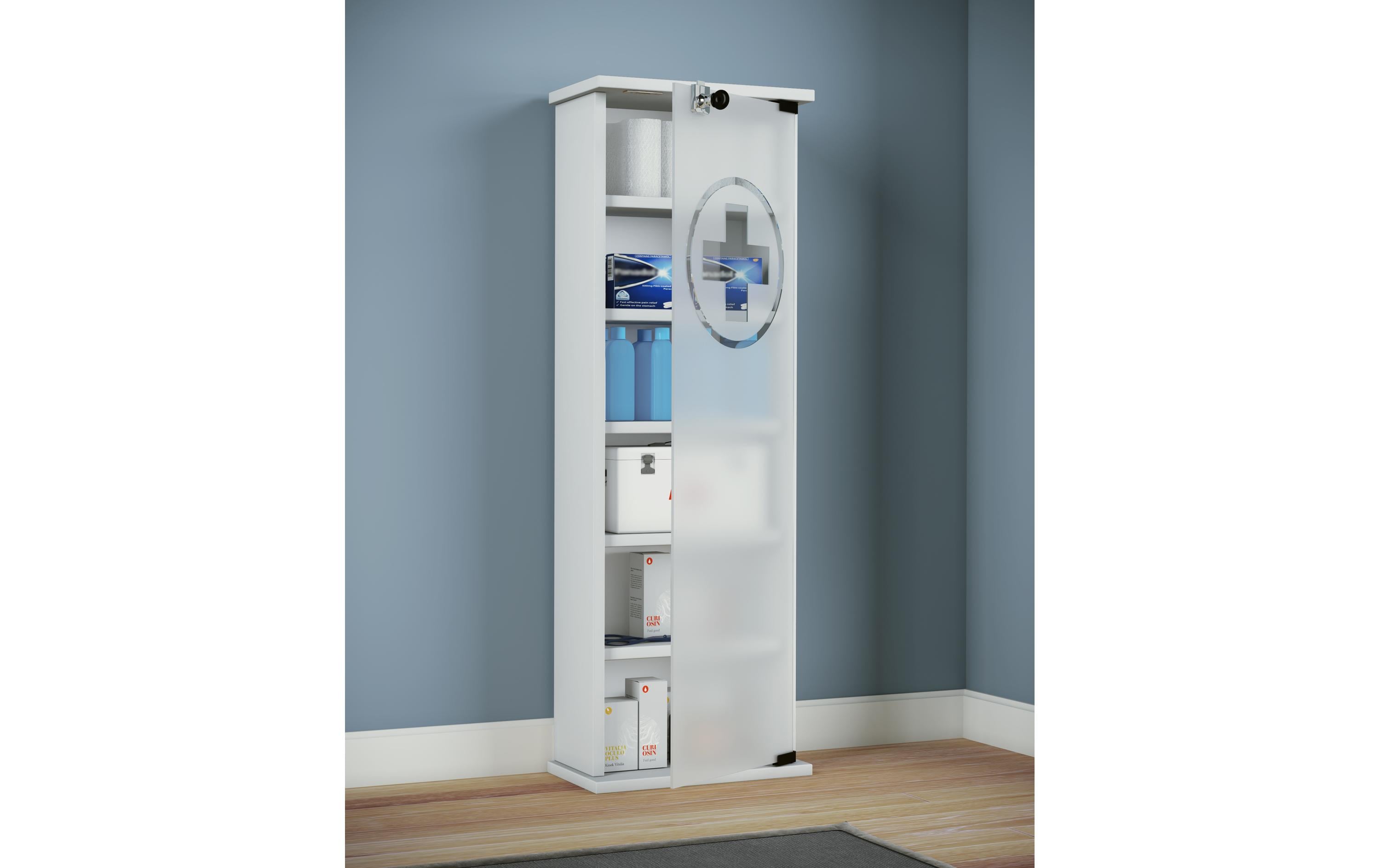 VCM Erste Hilfe Schrank Gusal XXL Weiss