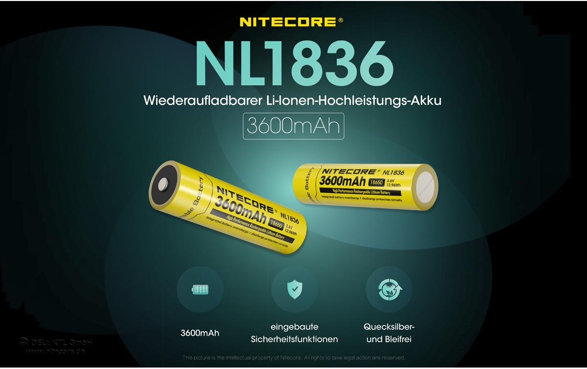 Nitecore Akku Typ 18650 NL1836 3600 mAh