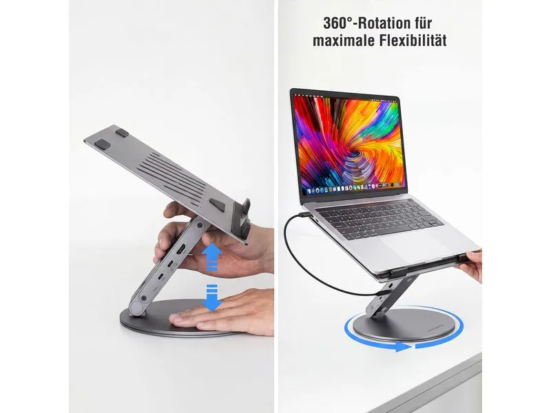4smarts Laptop/Tablet Ständer ErgoPro + USB-C Dock, Grau 17 4smarts Laptop/Tablet Ständer ErgoPro + USB-C Dock, Grau 17