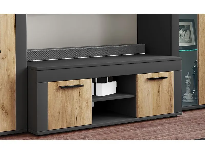 VCM TV-Möbel Usilo L 102 x 45 cm, Braun/Grau VCM TV-Möbel Usilo L 102 x 45 cm, Braun/Grau