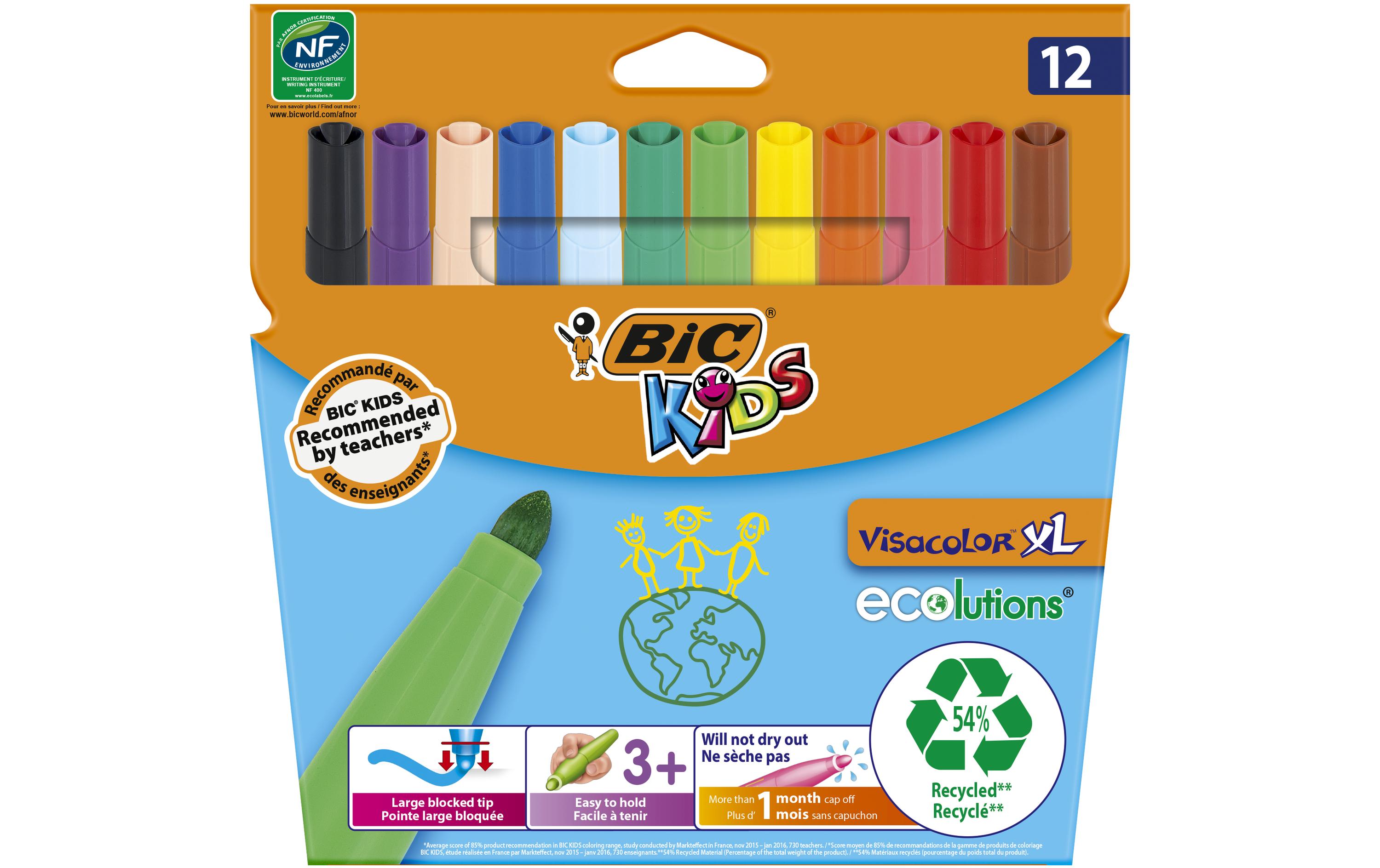 BIC Filzstift Kids Visacolor XL ecolutions 4.5 mm, 12er Set BIC Filzstift Kids Visacolor XL ecolutions 4.5 mm, 12er Set