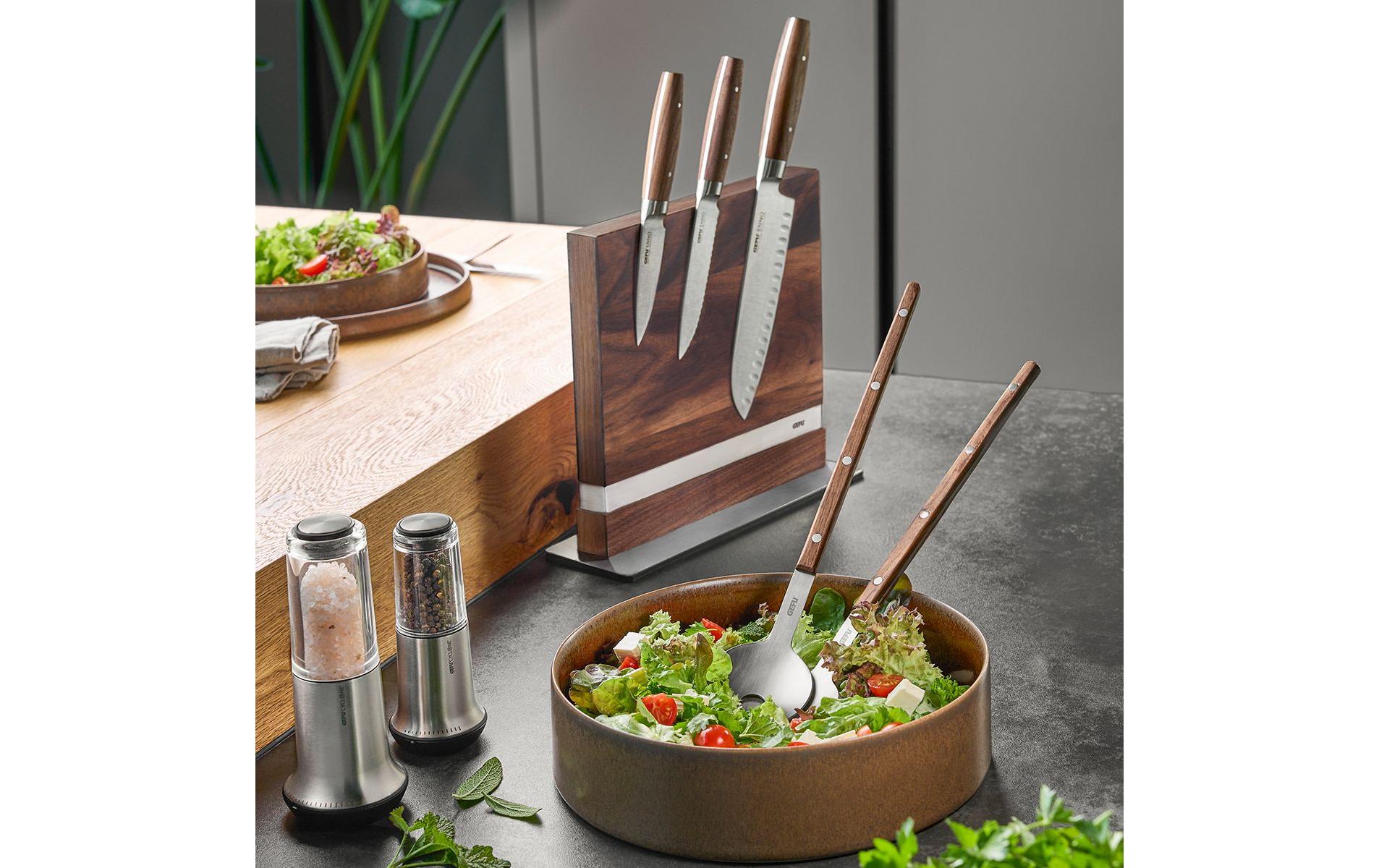 GEFU Salatbesteck Fligo 2-teilig, Braun/Silber