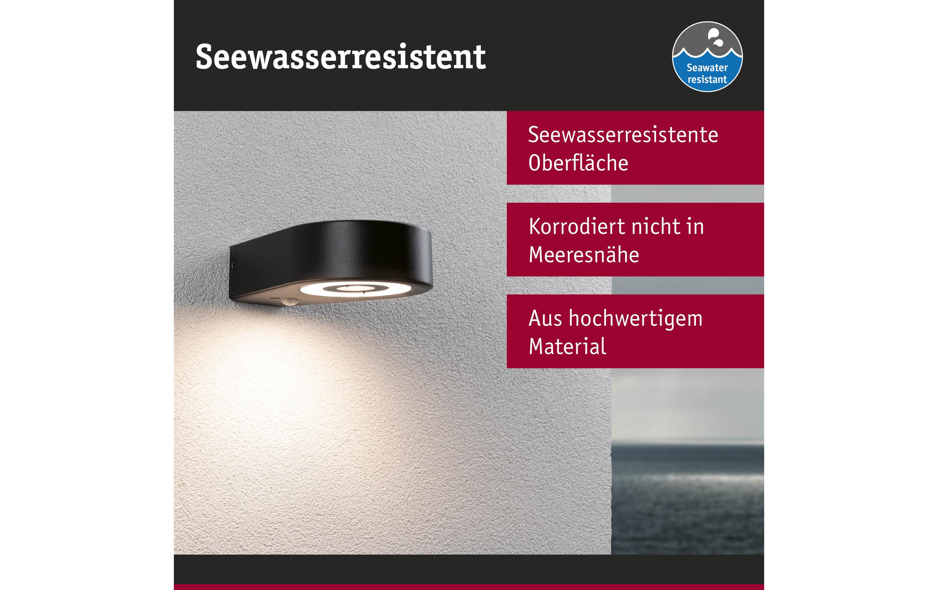 Paulmann LED Aussenwandleuchte Silma Bewegungsmelder Anthrazit