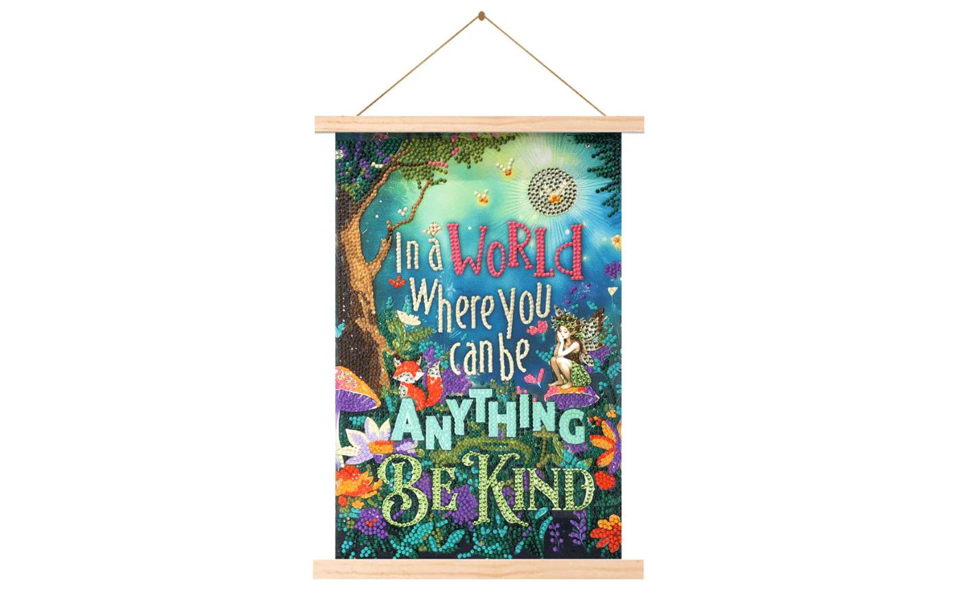 CRAFT Buddy Bastelset Be Kind Mini Crystal Art Scroll Kit 20 x 30 cm