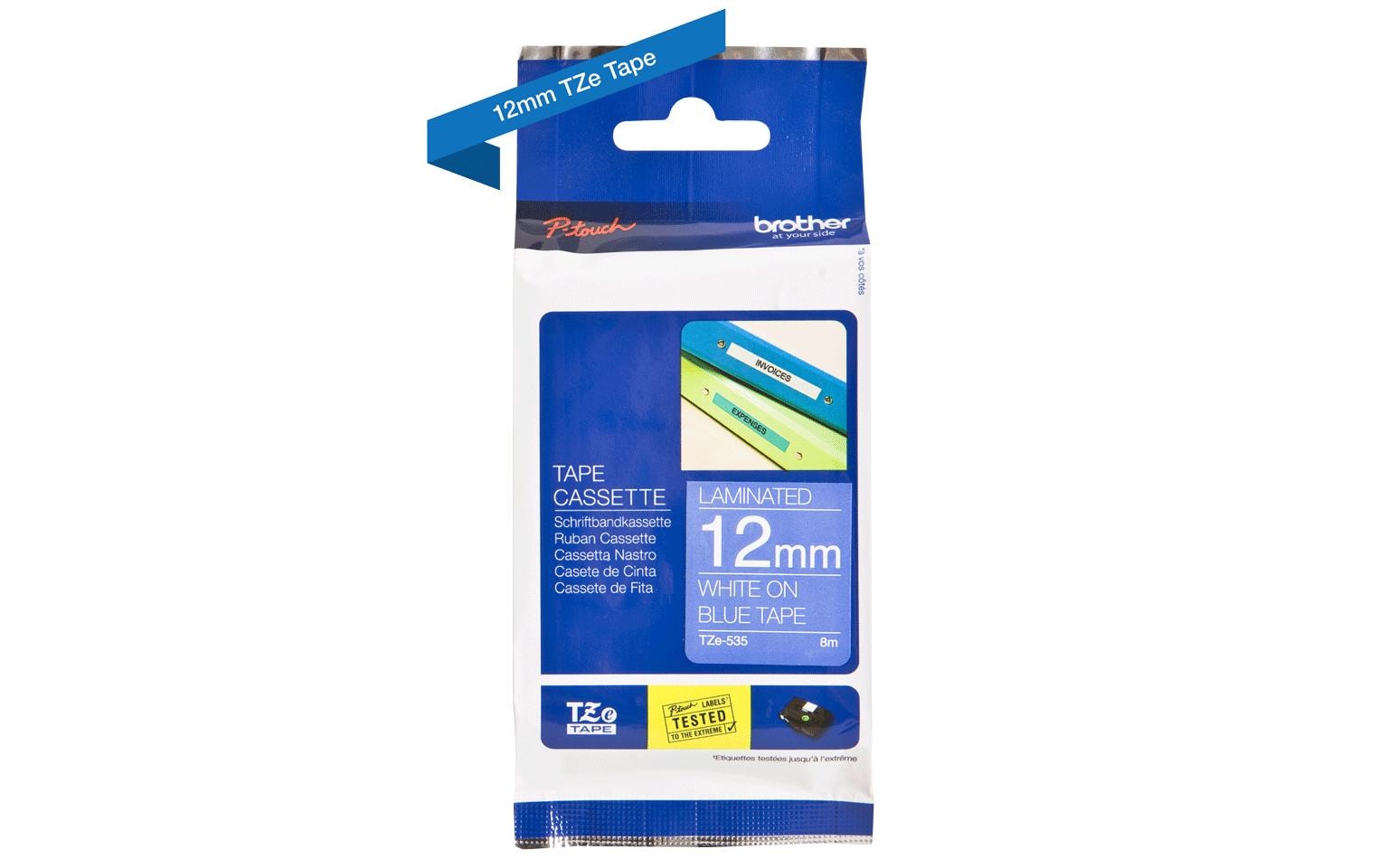 Brother Beschriftungsband TZe-535 Weiss auf Blau Brother Beschriftungsband TZe-535 Weiss auf Blau