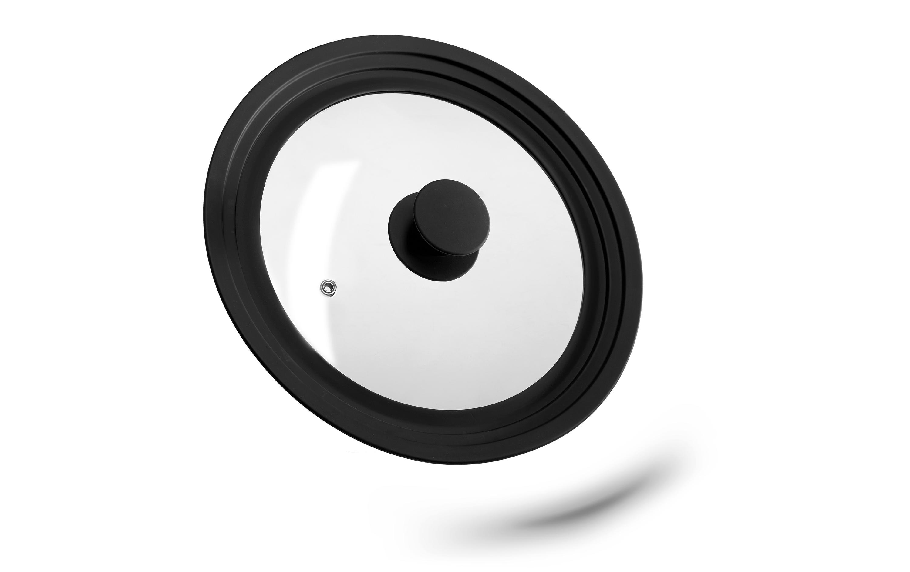 relaxdays Topfdeckel 22-26 cm, Schwarz