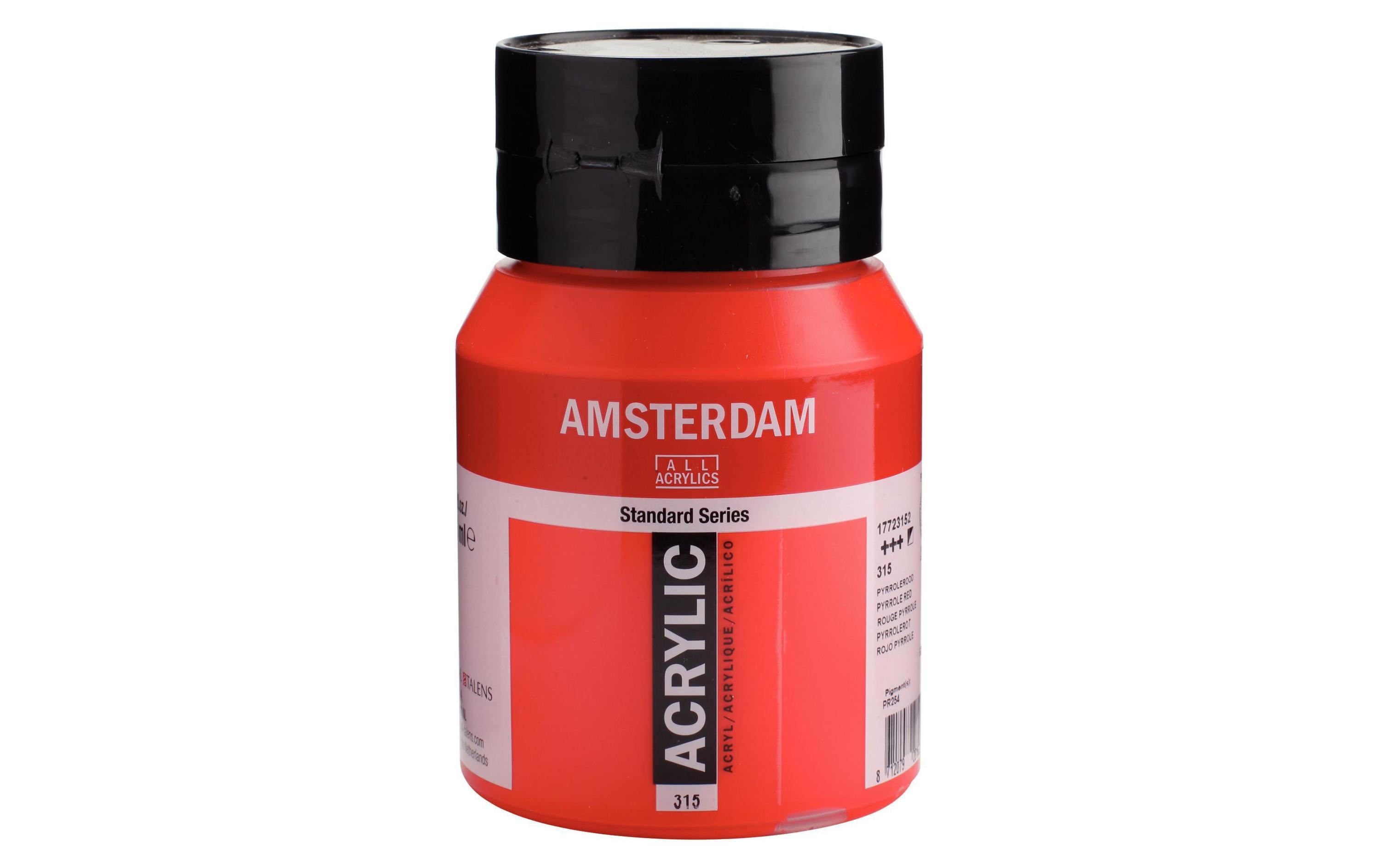 Amsterdam Acrylfarbe Standard 315 Pyrrolrot halbdeckend, 500 ml Amsterdam Acrylfarbe Standard 315 Pyrrolrot halbdeckend, 500 ml
