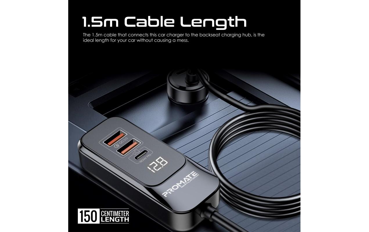 Promate GearHub-120 Watt Autoladegerät