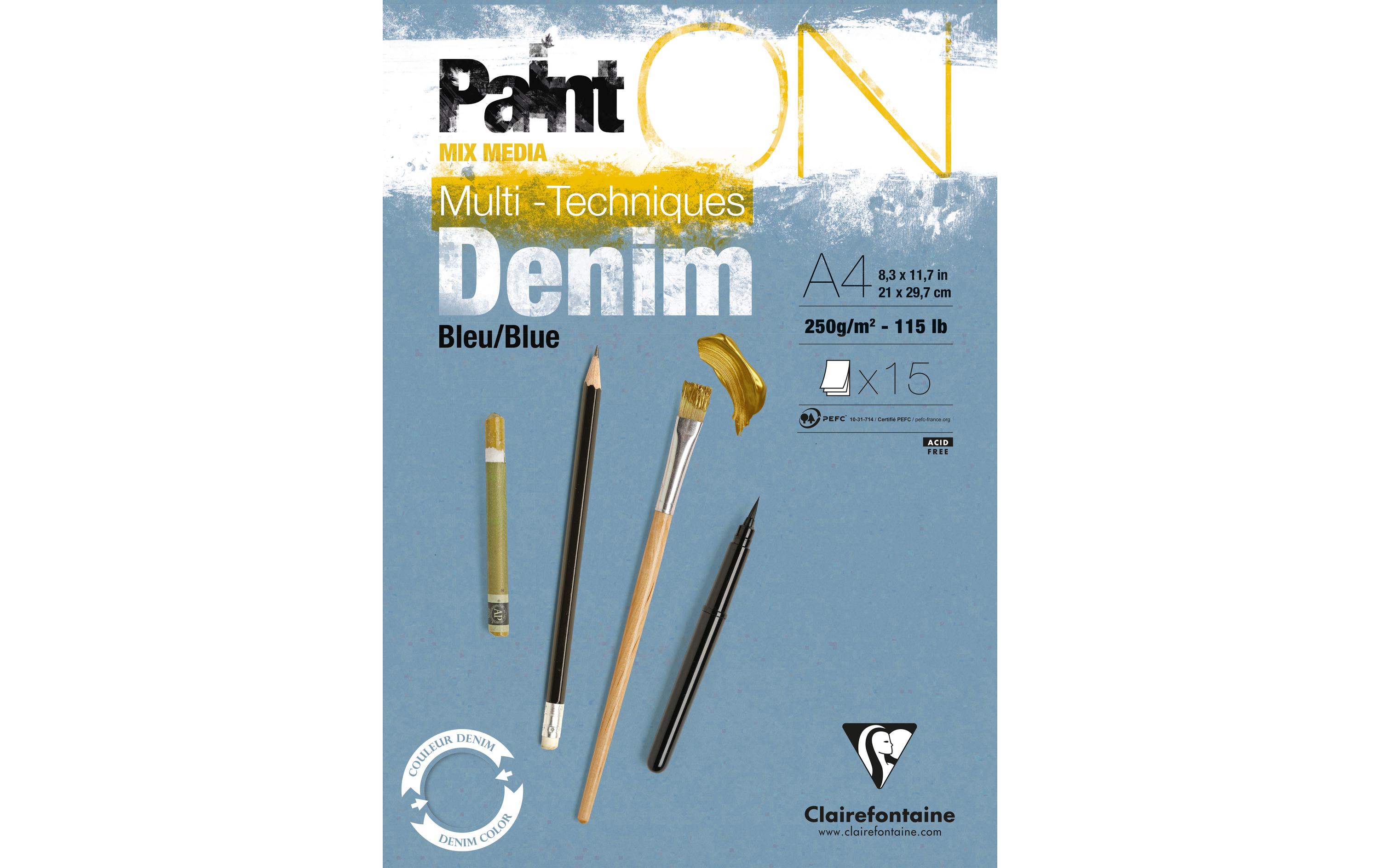 Clairefontaine Malblock PaintON A4, 15 Blatt, Denim