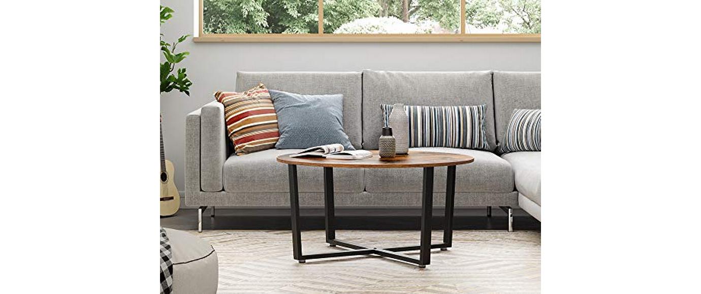 VASAGLE Couchtisch 88 x 47 cm, Braun/Schwarz