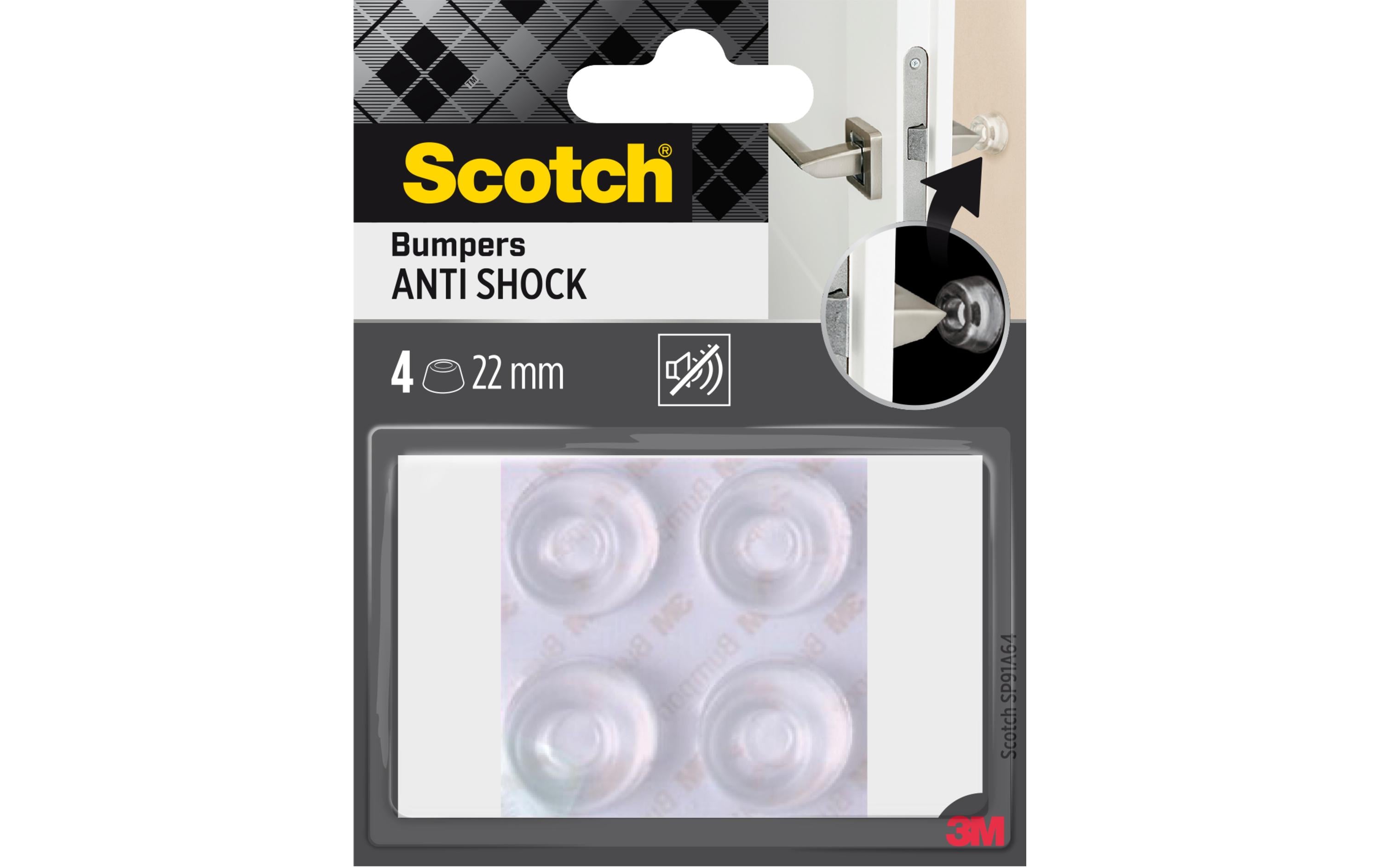 3M Schutzpuffer Anti Shock, Ø 22 mm, Transparent, 4er Pack