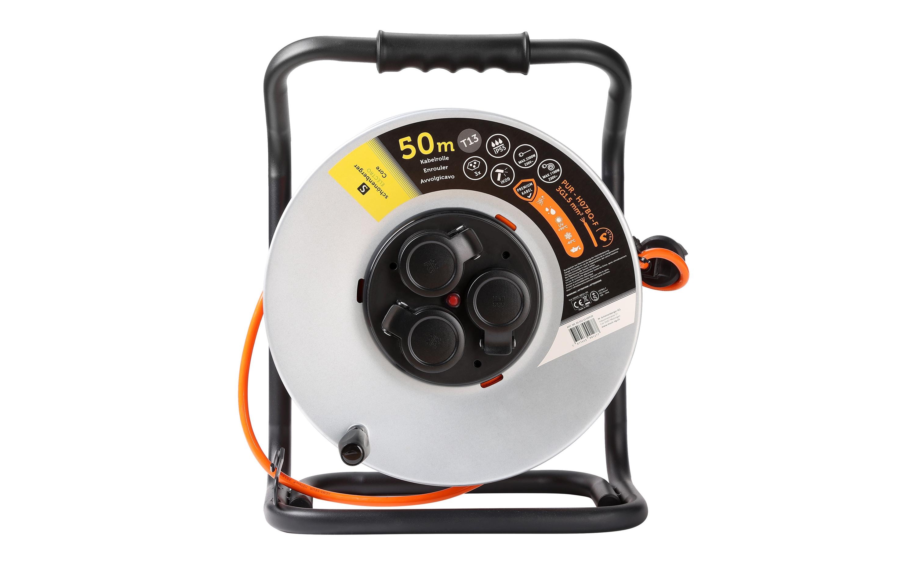 Schönenberger Kabelrolle Metall T13 IP55 50m 3 x T13