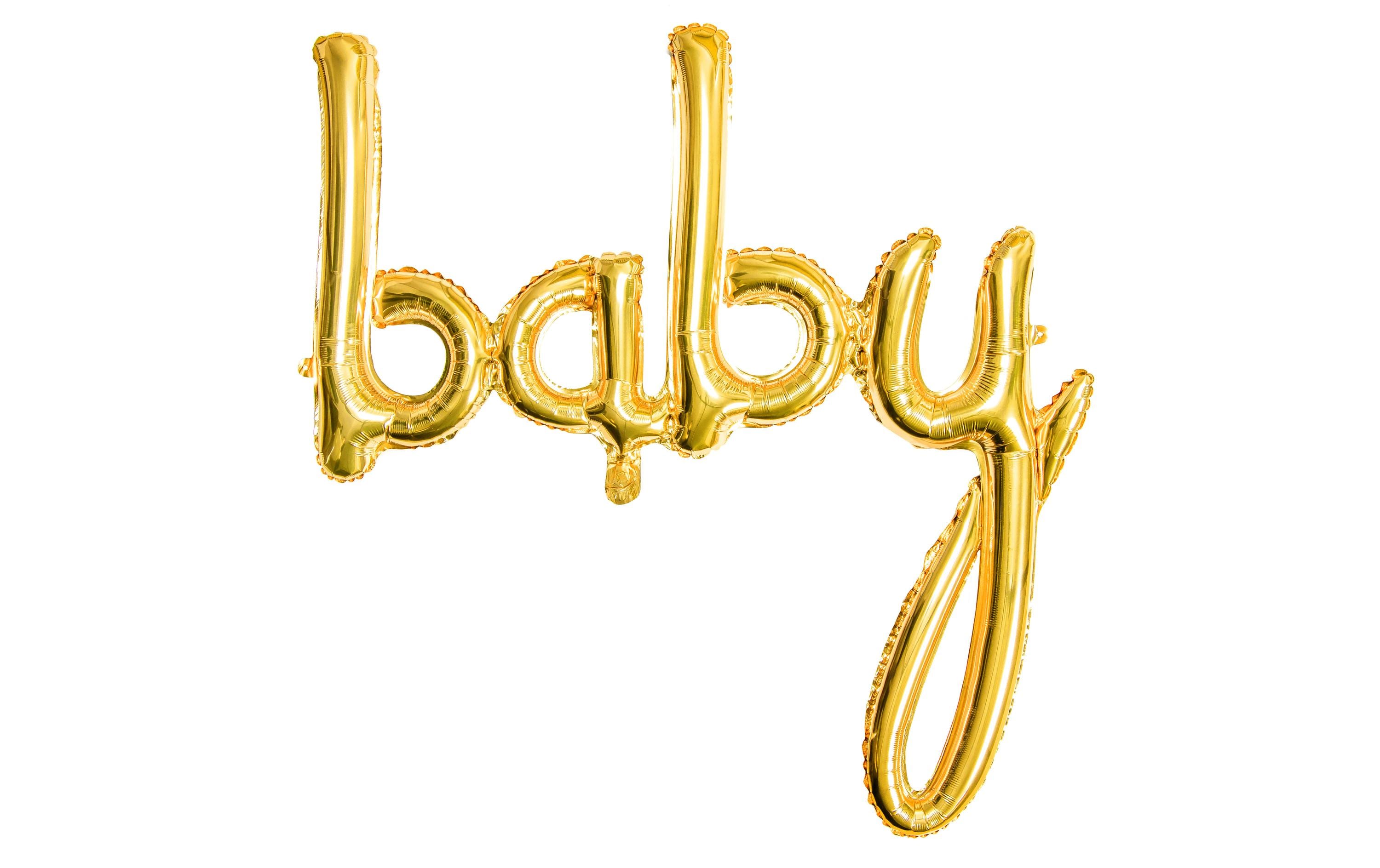 Partydeco Folienballon Baby 73.5 x 75.5 cm Gold, 1 Stück