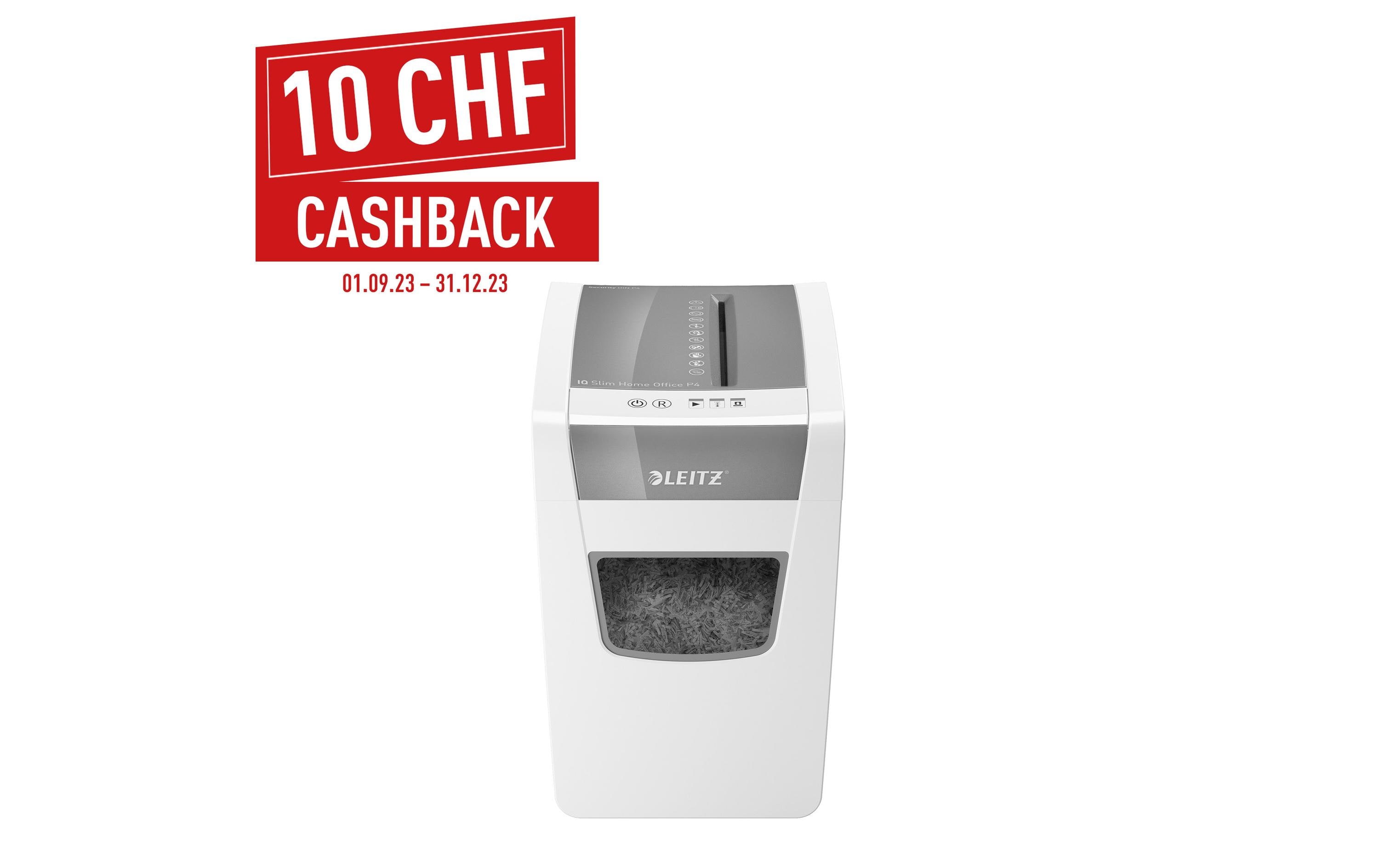 Leitz Bürogeräte Aktenvernichter IQ Slim Office S P-4, 12 Blatt