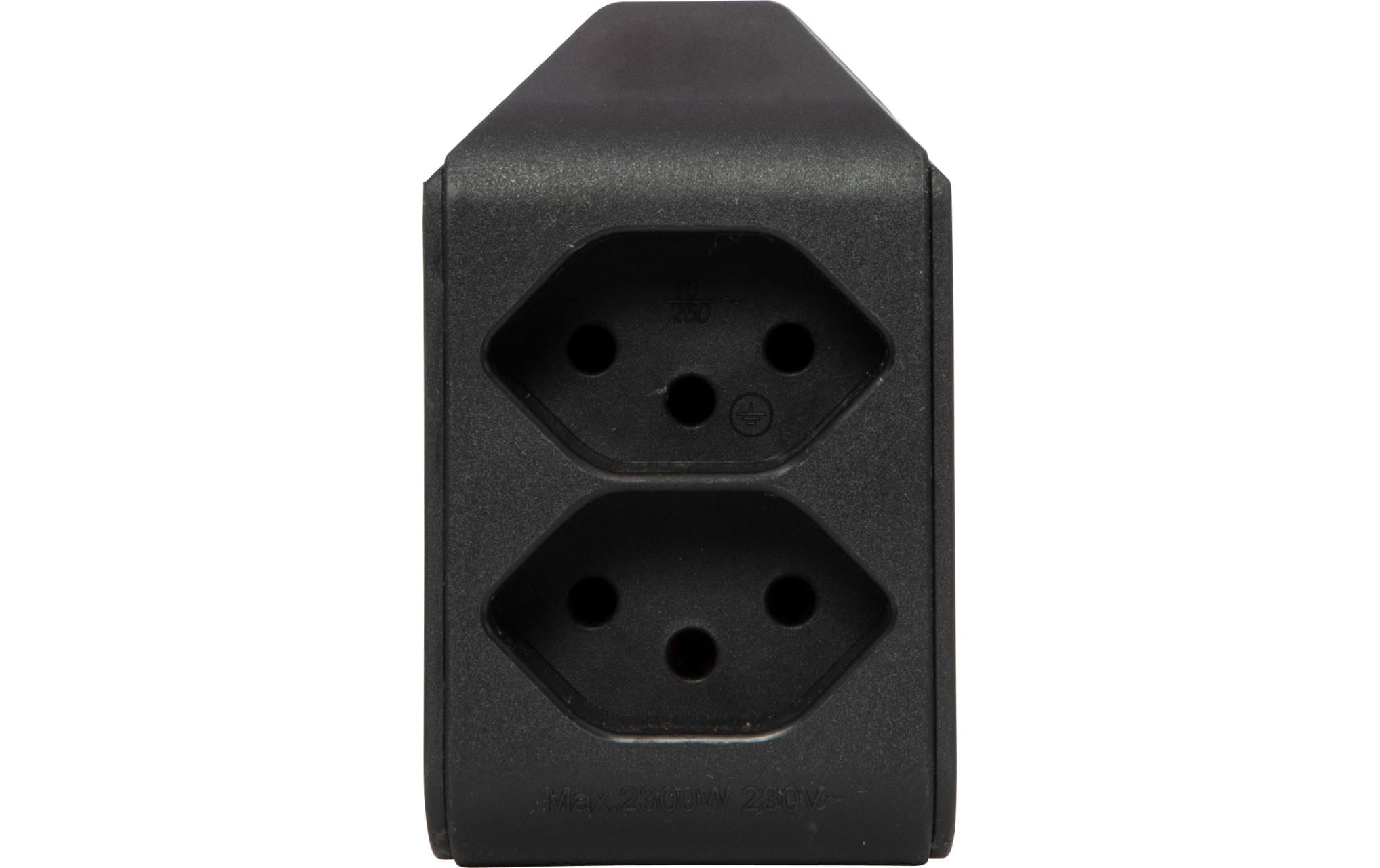 Brennenstuhl Abzweigstecker 2 x T13, 300° drehbar, Schwarz