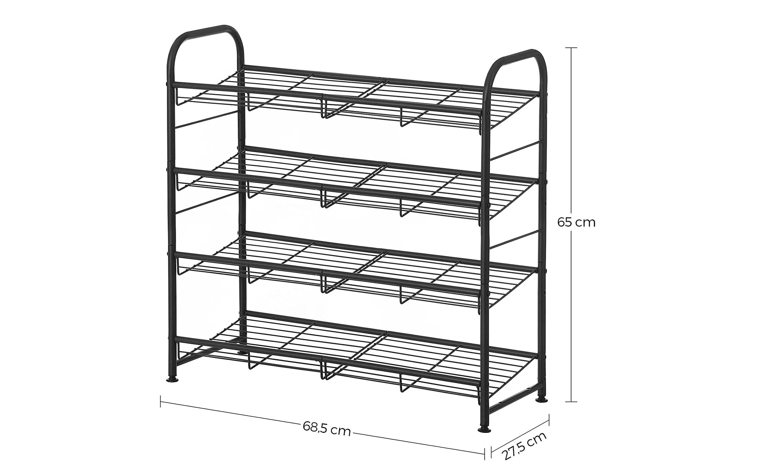 Songmics Schuhregal 68.5 x 65 cm, Schwarz