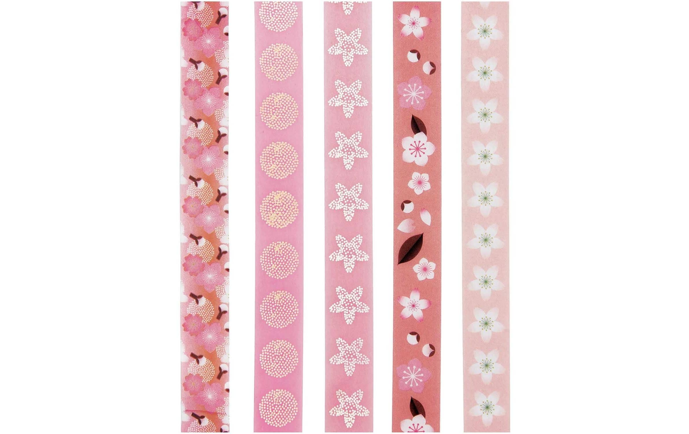 Rico Design Washi Tape Sakura 5 Stück, Rosa, 10 m