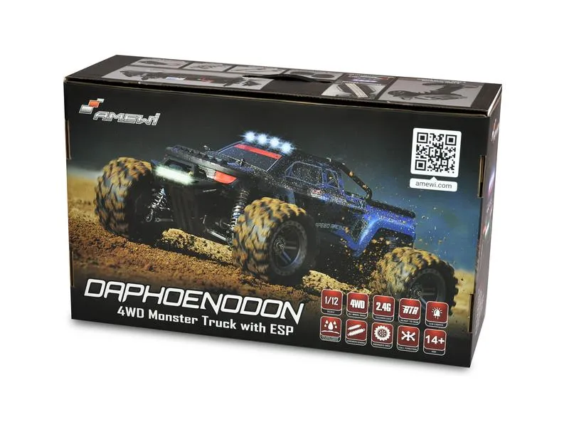Amewi Monster Truck Daphoenodon 4WD, Rot RTR, 1:12 Amewi Monster Truck Daphoenodon 4WD, Rot RTR, 1:12